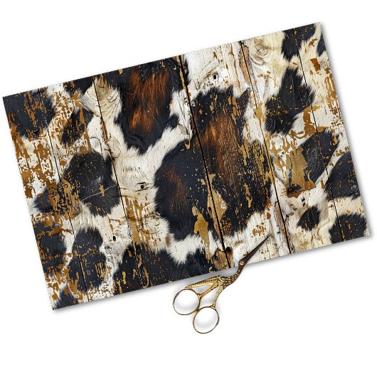 Cowgirl rustiek Western land hout decoupage Tissuepapier