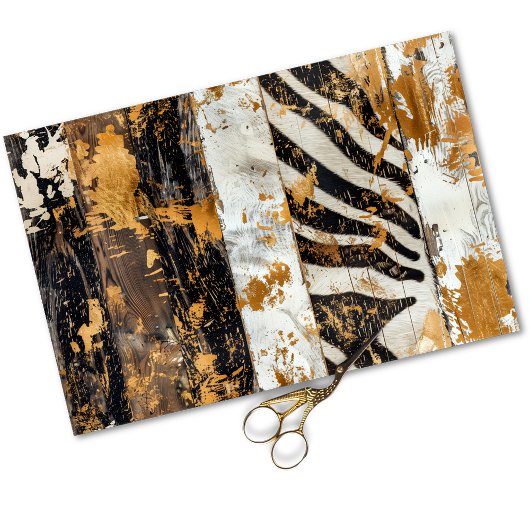 Cowgirl rustiek Western land hout decoupage Tissuepapier