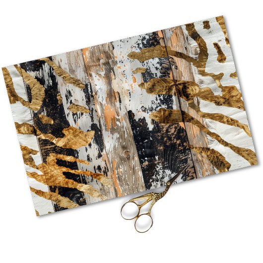 Cowgirl rustiek Western land hout decoupage Tissuepapier