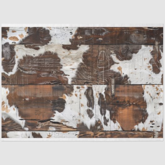 Cowgirl rustiek Western land hout decoupage Tissuepapier (Voorkant)