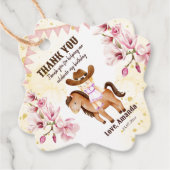 Cowgirl saddle up birthday thank you  bedankjes labels (Voorkant)
