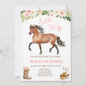 Cowgirl saddle up Horse Pony Birthday Kaart (Voorkant)