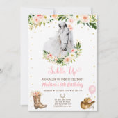 Cowgirl saddle up Horse Pony Birthday Kaart (Voorkant)