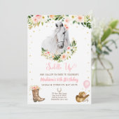 Cowgirl saddle up Horse Pony Birthday Kaart (Staand voorkant)