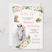 Cowgirl saddle up Horse Pony Birthday Kaart (Voorkant)
