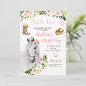 Cowgirl saddle up Horse Pony Birthday Kaart (Staand voorkant)