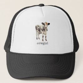 cowgirl schattig bloem kalf trucker pet