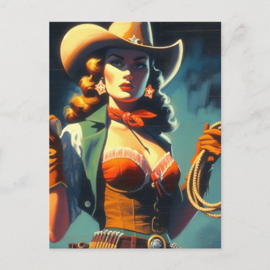  Cowgirl schilderij Briefkaart (Voorkant)