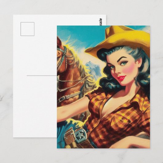  Cowgirl schilderij Briefkaart (Voorkant / Achterkant)