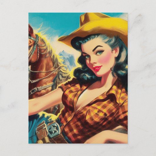  Cowgirl schilderij Briefkaart (Voorkant)
