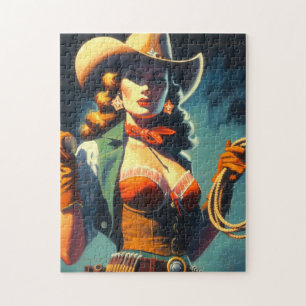 Cowgirl schilderij Legpuzzel