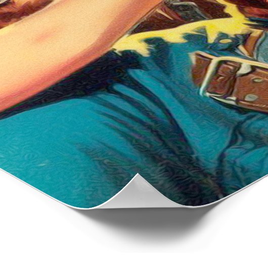  Cowgirl schilderij Poster (Hoek)