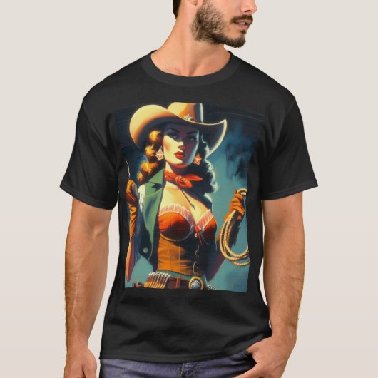  Cowgirl schilderij T-shirt (Voorkant)