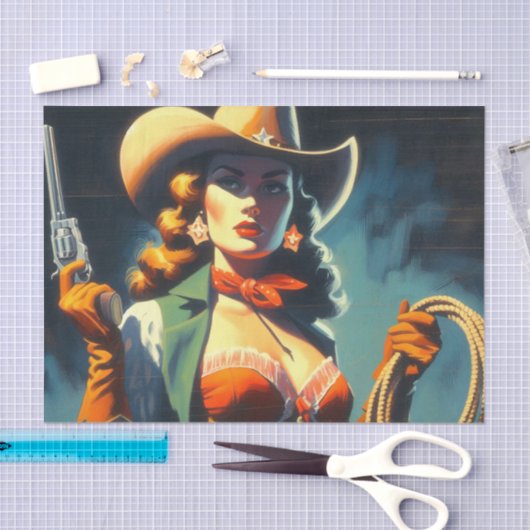  Cowgirl schilderij Tissuepapier (Craft)