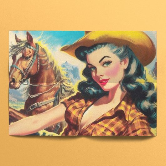  Cowgirl schilderij Tissuepapier