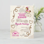 Cowgirl Second Rodeo Howdy Baby shower Sprinkle Kaart (Staand voorkant)