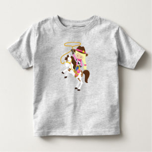 Cowgirl, Sheriff, Horse, Lasso, Blonde Hair Kinder Shirts