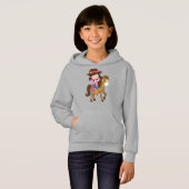 Cowgirl, sheriff, paard, Western, bruin haar (Voorkant volledig)