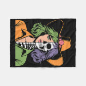 Cowgirl Skeleton Halloween Fleece Deken (Voorkant (Horizontaal))