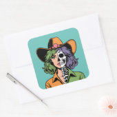 Cowgirl Skeleton Halloween Stickers (Envelop)