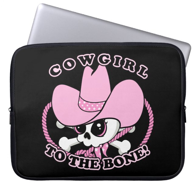 Cowgirl Skull Laptop Sleeve (Voorkant)