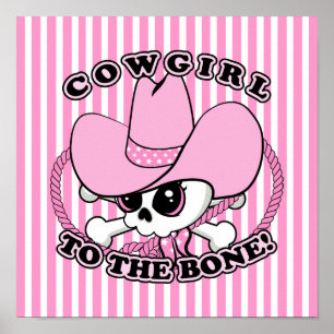 Cowgirl Skull Poster