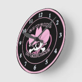 Cowgirl Skull Ronde Klok (Hoek)