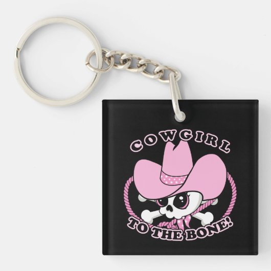 Cowgirl Skull Sleutelhanger (voorkant)