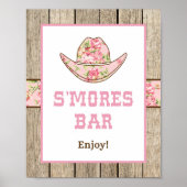 Cowgirl Smores Bar Party Sign Poster (Voorkant)