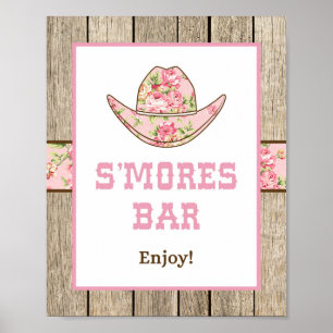 Cowgirl Smores Bar Party Sign Poster