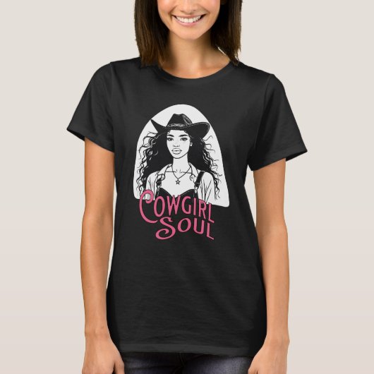 Cowgirl Soul Black Geschiedenis Maand T-shirt (Voorkant)