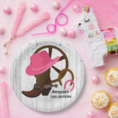 Cowgirl Specialized Birthday Party Rustic Papieren Bordje (Feest)