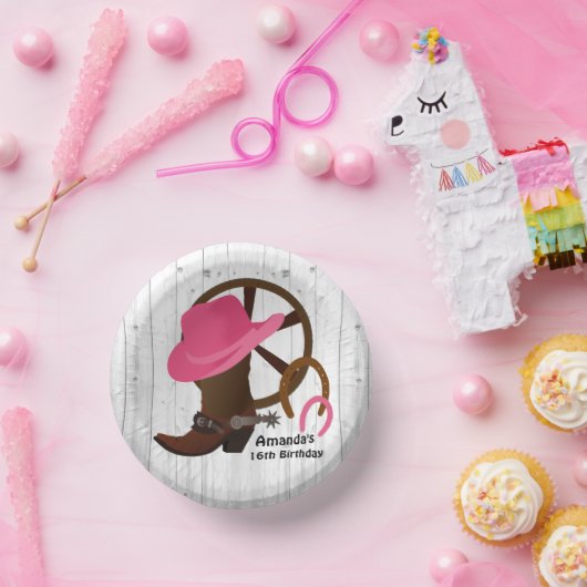 Cowgirl Specialized Birthday Party Rustic Papieren Kommen (Feest)