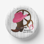 Cowgirl Specialized Birthday Party Rustic Papieren Kommen (Voorkant)