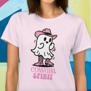 Cowgirl Spirit Halloween Schattige Western Ghost S T-shirt