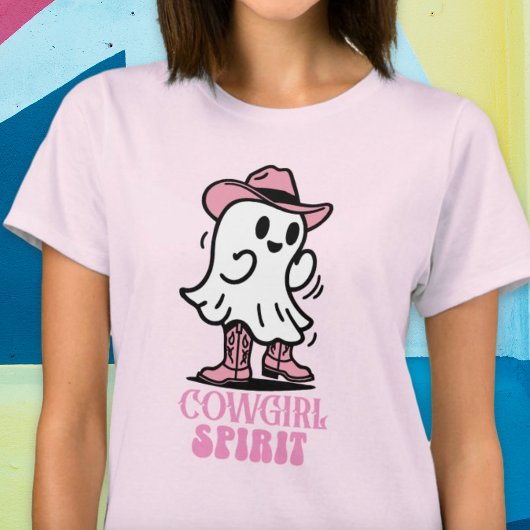 Cowgirl Spirit Halloween Schattige Western Ghost S T-shirt