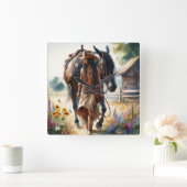 Cowgirl Spirit Western Vierkante Klok (Huis)