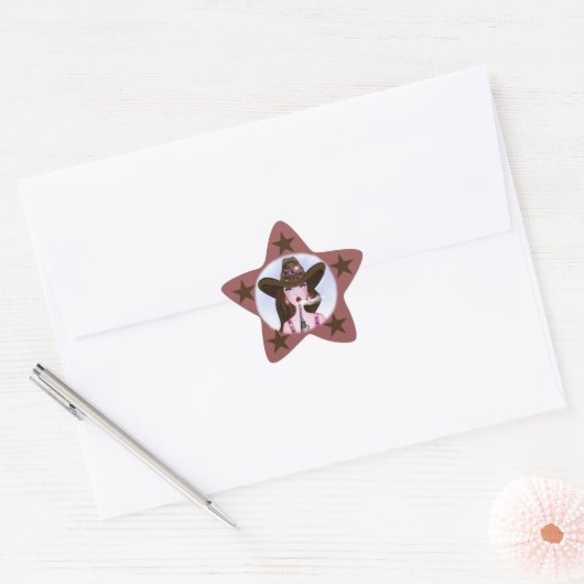 Cowgirl Star Stickers (Envelop)