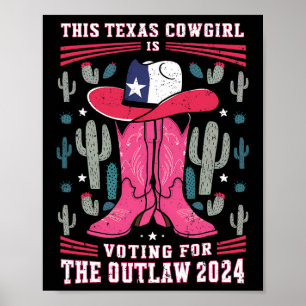 Cowgirl stemt voor Outlaw Funny Pro Trump 2024 WOM Poster
