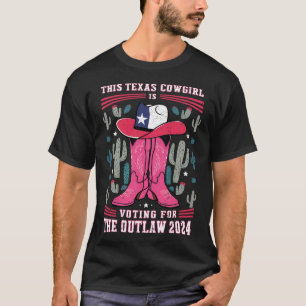 Cowgirl stemt voor Outlaw Funny Pro Trump 2024 WOM T-shirt