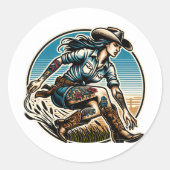 Cowgirl Sticker (Voorkant)