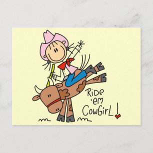 Cowgirl Stickers op T-shirts en Cadeaus voor Stier Briefkaart