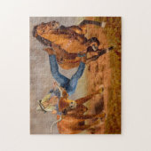 Cowgirl Stierworstelen Legpuzzel (Verticaal)