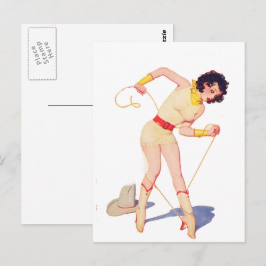 Cowgirl Stropdas Shoe Briefkaart (Voorkant / Achterkant)