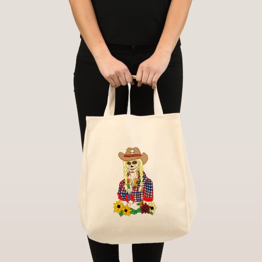 Cowgirl Sugar Skull Tote Bag (Voorkant (product))
