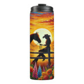 Cowgirl Summer - Sunset, Sass en zuidelijke charme Thermosbeker (Voorkant)