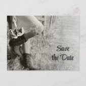 Cowgirl Sunflower Country Weddenschap Save the Dat Aankondigingskaart (Voorkant)