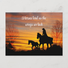 Cowgirl Sunset Horseback Ride Briefkaart