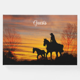 Cowgirl Sunset Horseback Ride Guest Book Gastenboek
