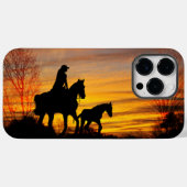 Cowgirl Sunset Horseback Ride iPhone/iPad case (Achterkant (horizontaal))